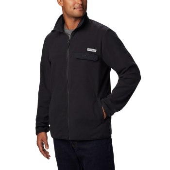 Pánské Bundy Columbia Harborside II Fleece Full Zip Černé GMBUTF072